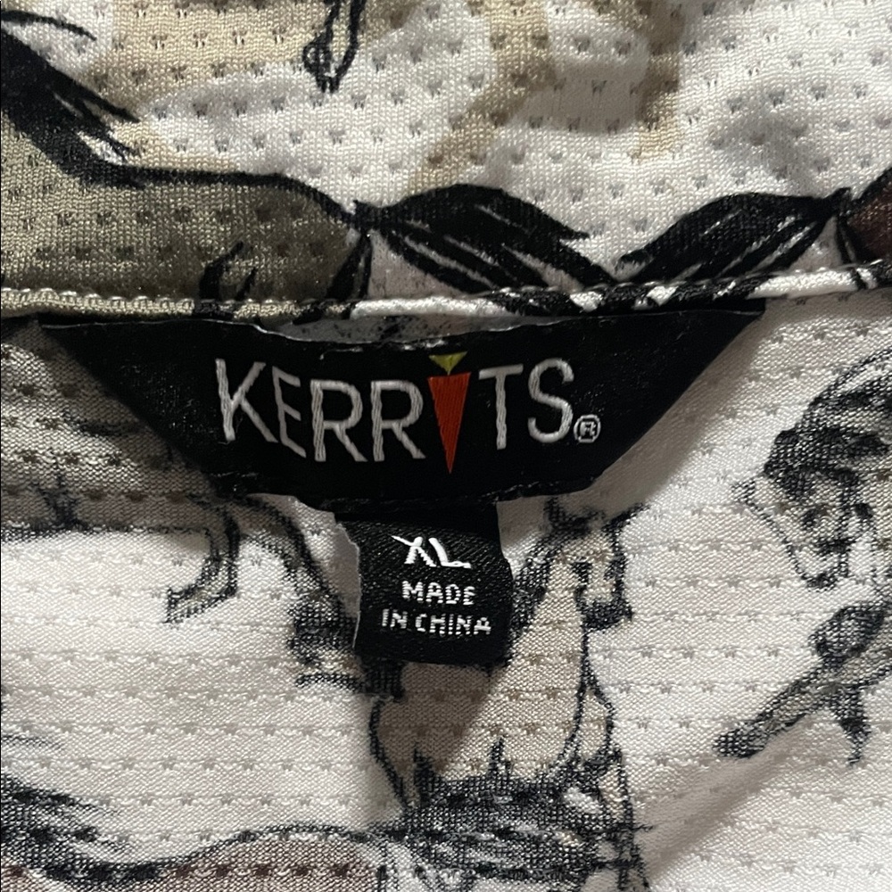 Kerrits White Polo with Brown & Olive Horse Print - Picture 3 of 3